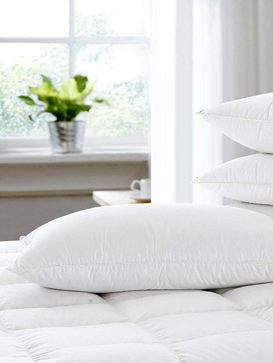 Microfiber Extra Soft White Pillows | Pillows for Sleeping White - Set of 2 (Size - 16x24 Inches Or 40x60 cm) - Pillow Pack of 2 - Image 3