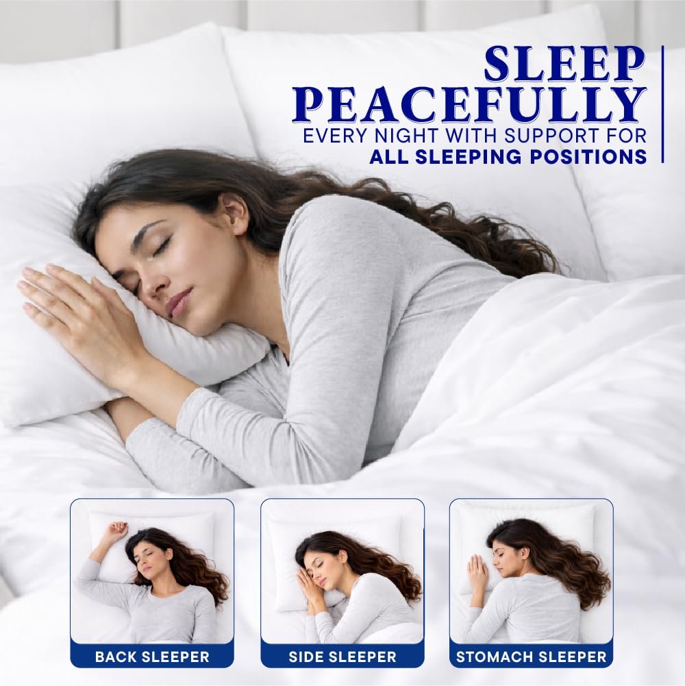 Welspun Dream Nest Microfiber Plain White Pillows Set 2 | Super Soft, Breathable & Adjustable Bed Pillows for Sleeping | White Pillow Set of 2 (40cm x 60cm) - Image 2