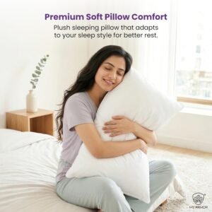 MY ARMOR Microfiber Pillows Set 2, Soft Adjustable Pillow for Sleeping - 16 x 24 Inches -White