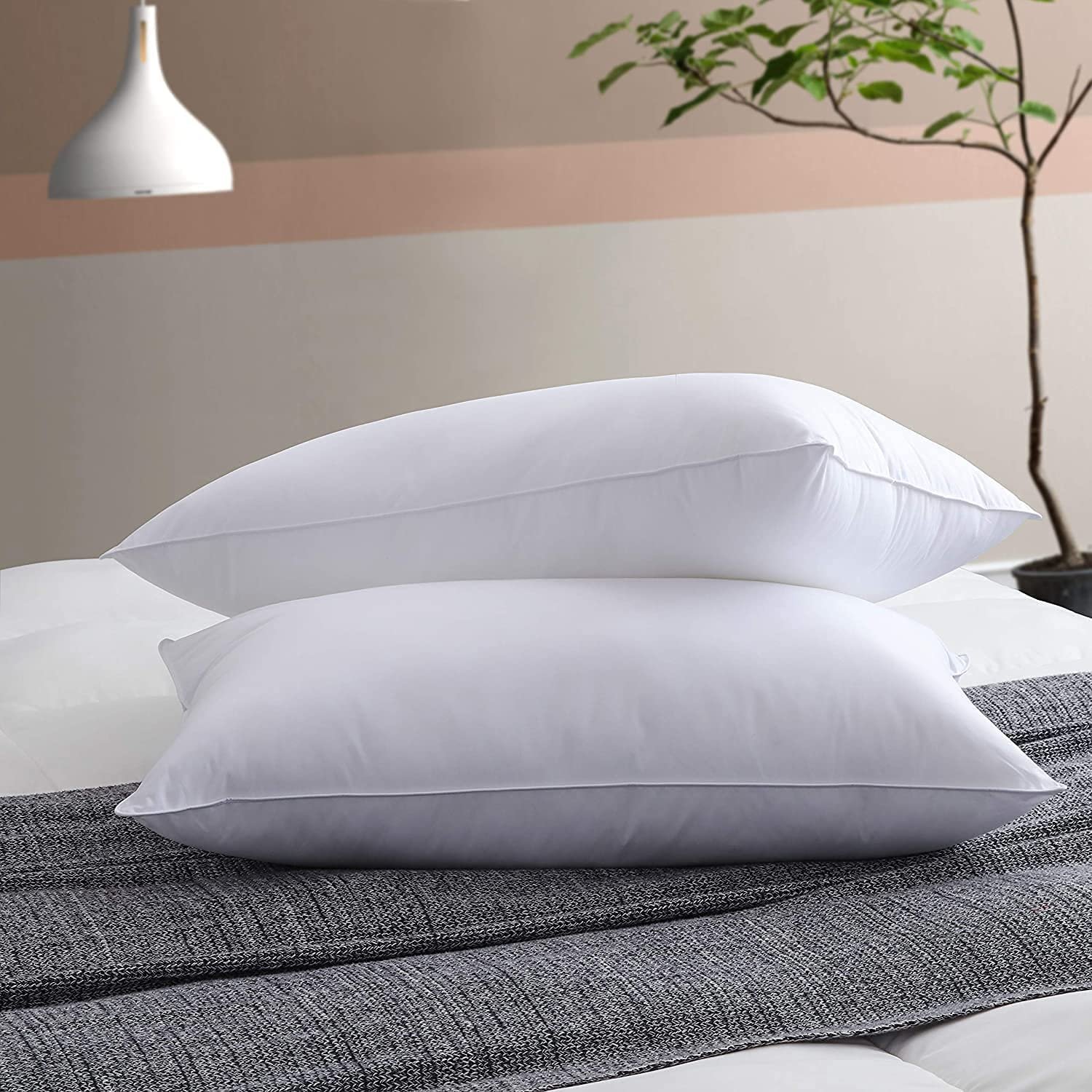 Microfiber Extra Soft White Pillows | Pillows for Sleeping White - Set of 2 (Size - 16x24 Inches Or 40x60 cm) - Pillow Pack of 2